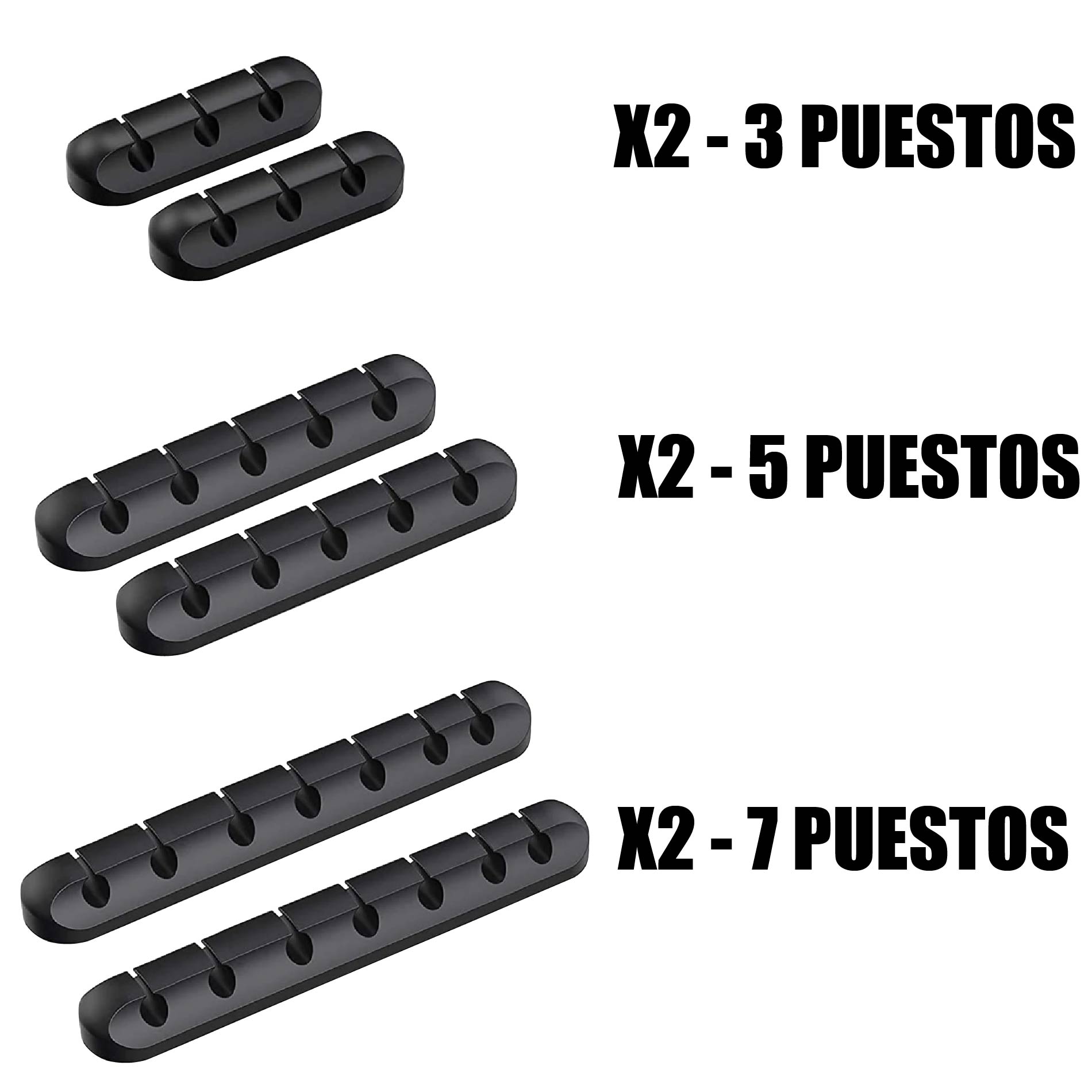 Set X6 Organizadores De Cables Silicona